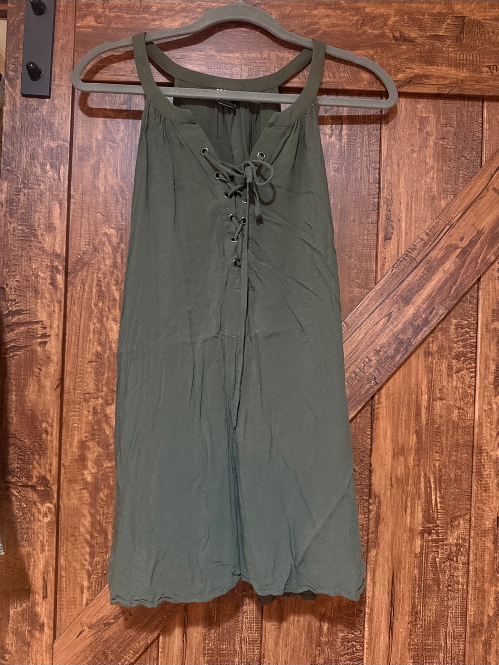 torrid Olive Green Lace-Up Midi Skirt